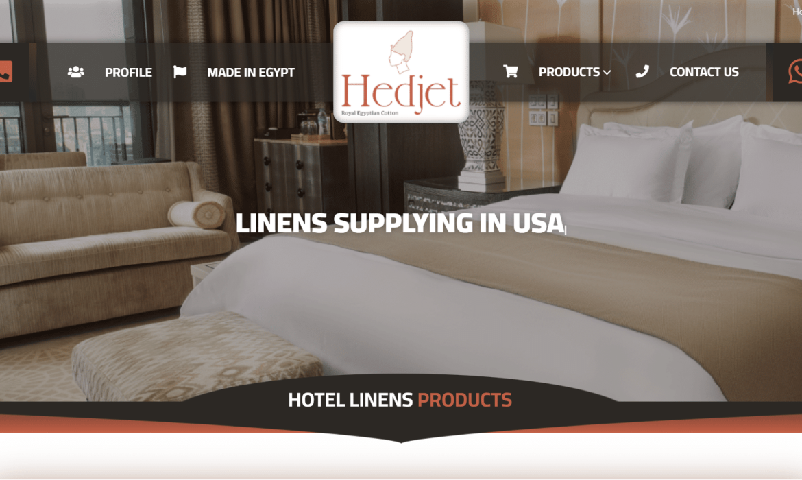 تصميم موقع مفروشات Hotel Linens Web Design 🥼 تصميم موقع ليننز Textile 🧵 تصميم موقع فى امريكا USA