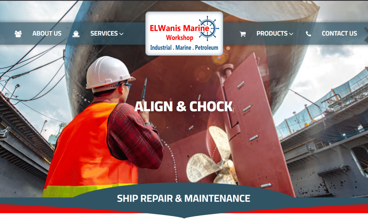 تصميم موقع اصلاح وصيانة السفن واليخوت Ship, Yacht Repair & Maintenance ⛴ تصميم موقع Chocking Resins